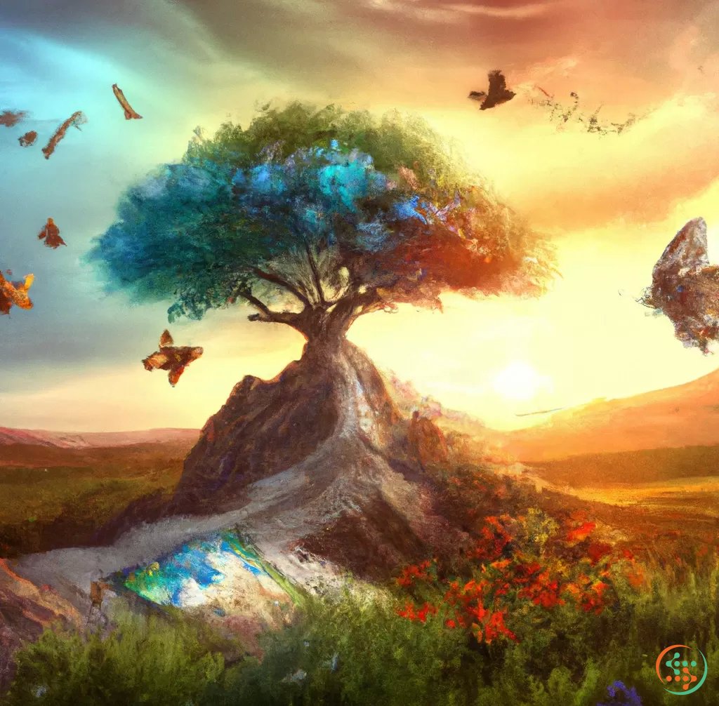 Photorealistic Tree Of Life On A Magical World | Artificial Design