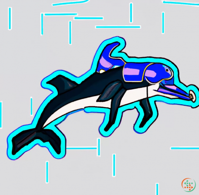 Diagram - Trippy laser dolphin monster robot sticker