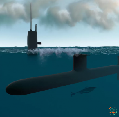 A submarine in the water