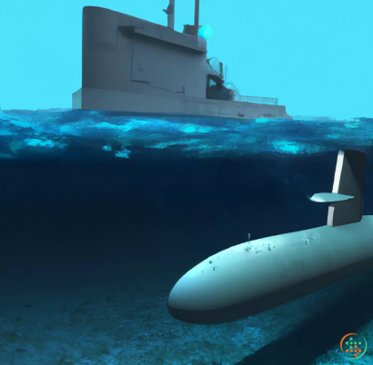 A submarine in the water