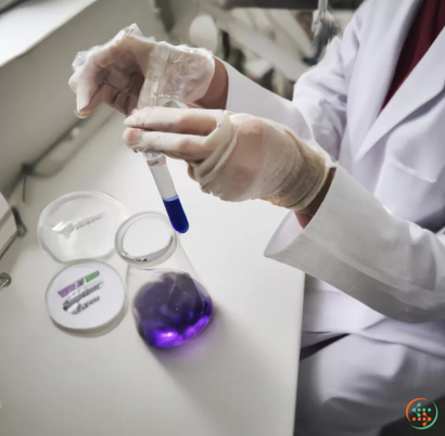 A person in a lab coat holding a syringe