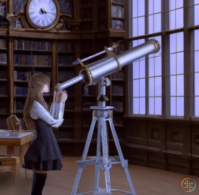 A person looking at a telescope