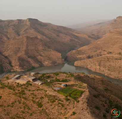 A river running through a valley