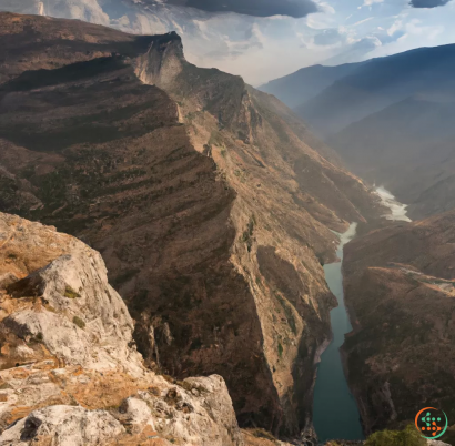 A high angle view of a canyon