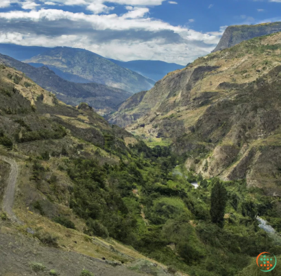 A valley between mountains