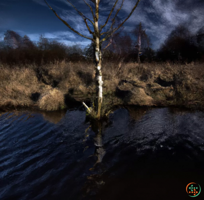 A tree in a body of water