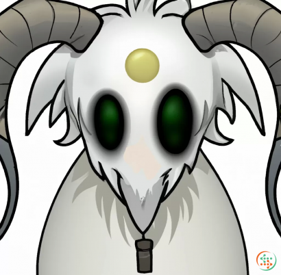Logo - white harengon druid with red eyes and black moon mark on forehead