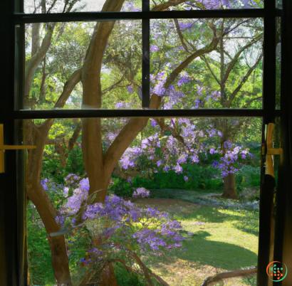 A garden with purple flowers