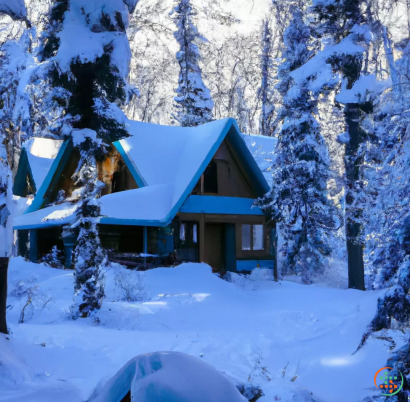 A house covered in snow