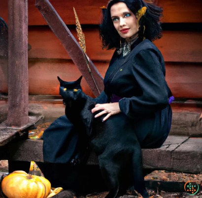 A woman sitting on a bench with a cat