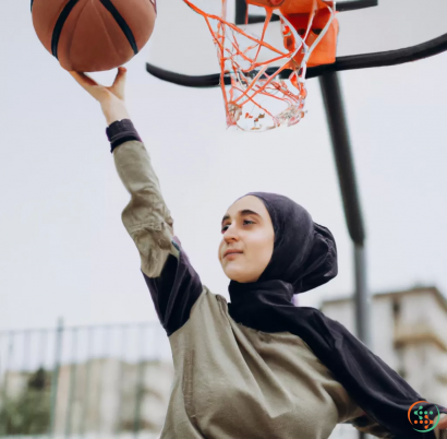 A person holding a basketball