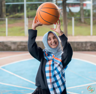 A person holding a basketball