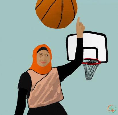 A person shooting a basketball