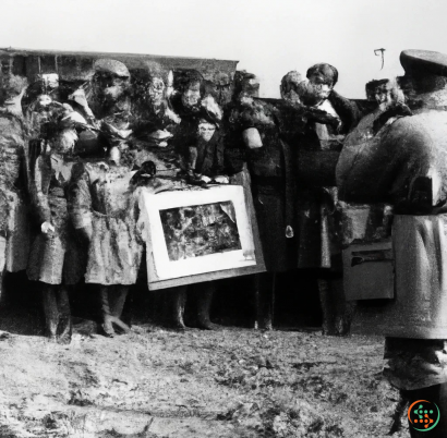 A group of people holding a framed picture