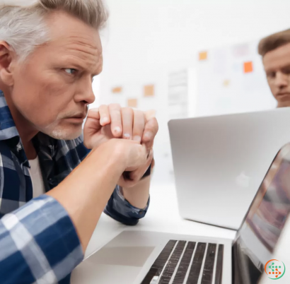 A person looking at a laptop