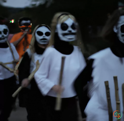 A group of people wearing masks